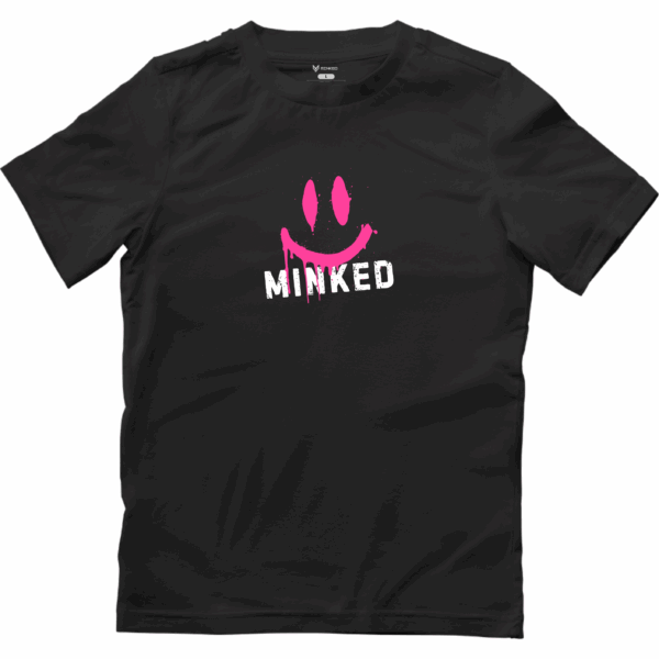 tricou Minked cu fata zambareata Roz