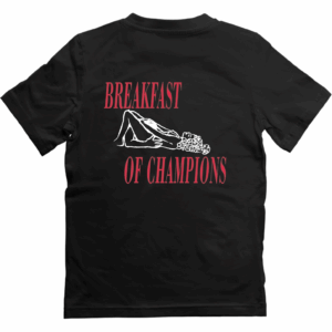 Tricou negru breakfast of champions